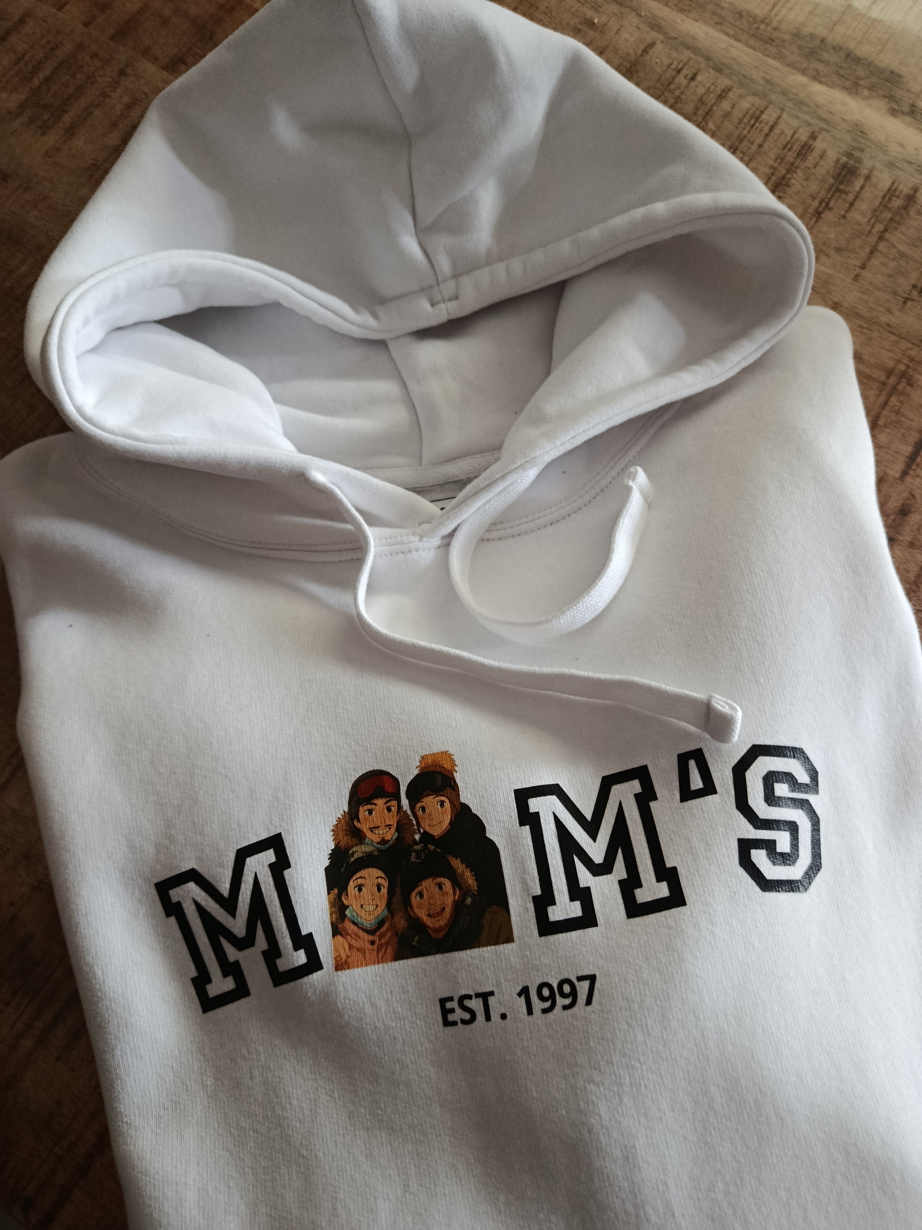 Sweat à capuche "Mam's / Mamie" personnalisé avec photo des enfants ou petits enfants